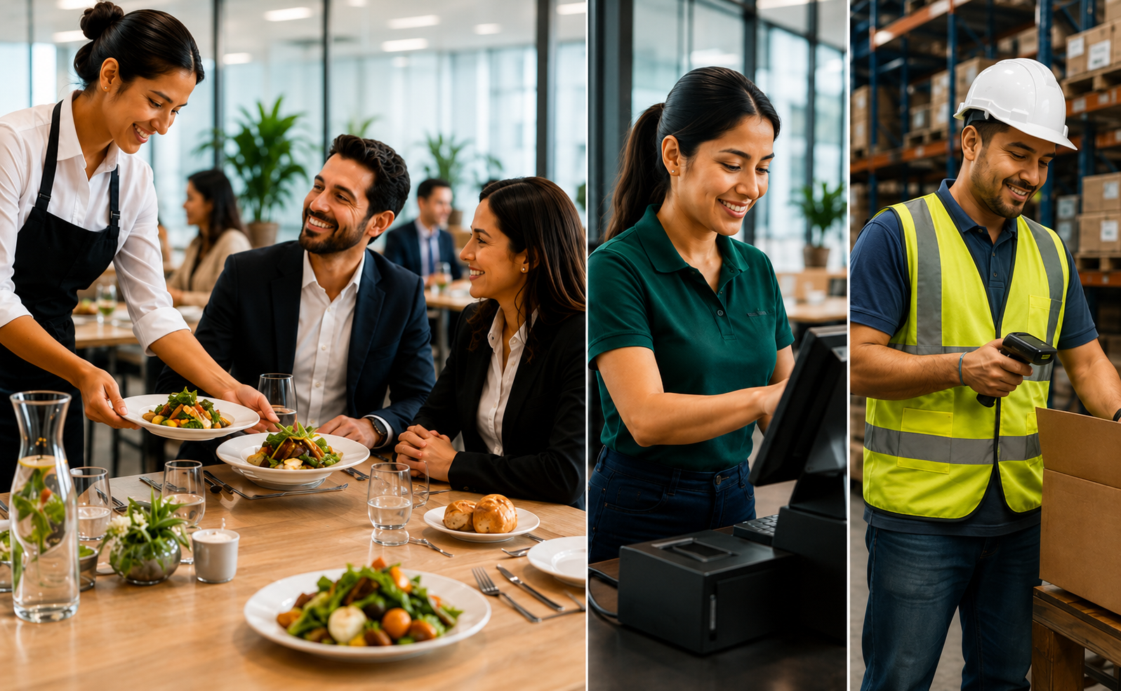Servicios de alimentación, atención y personal externo para empresas